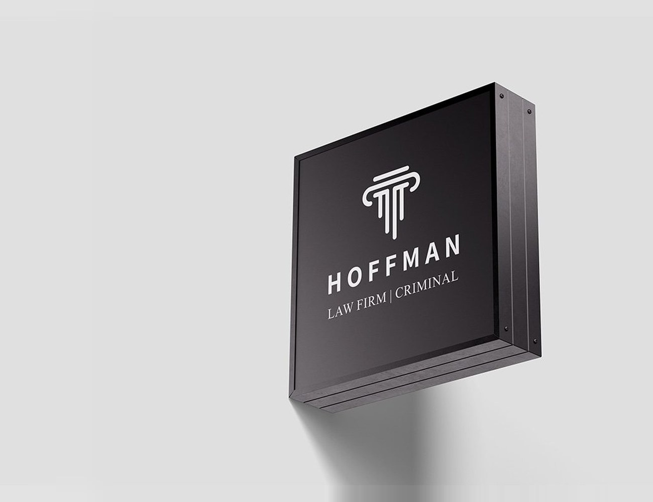Hoffman law firm logo on signage, designed by ROTMA