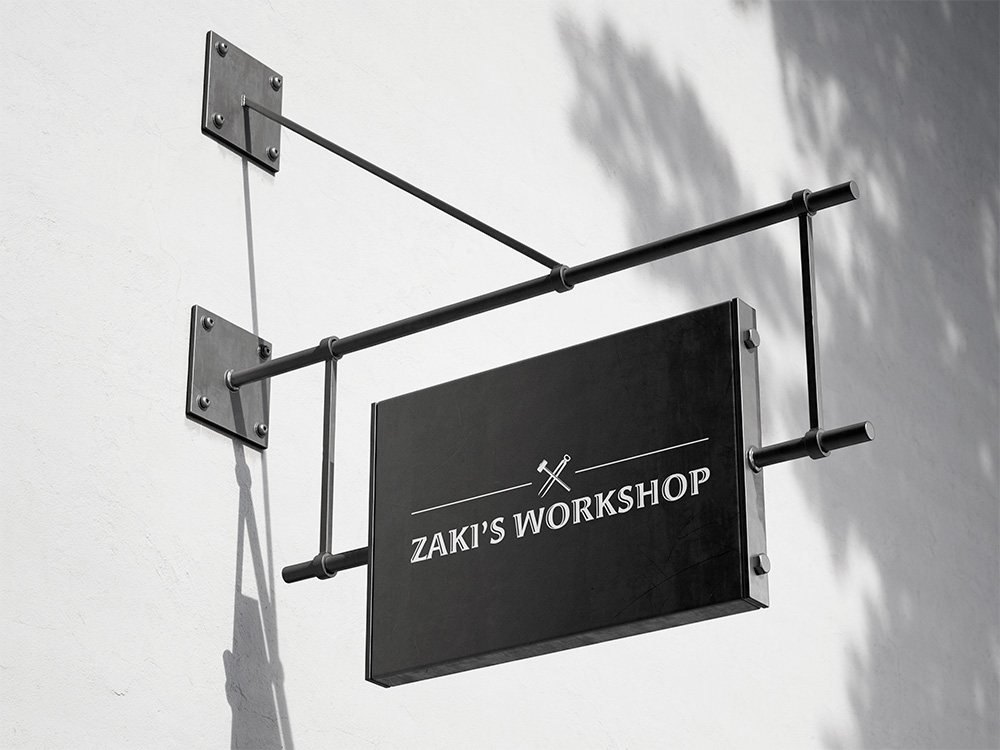 Zaki’s Workshop logo applied