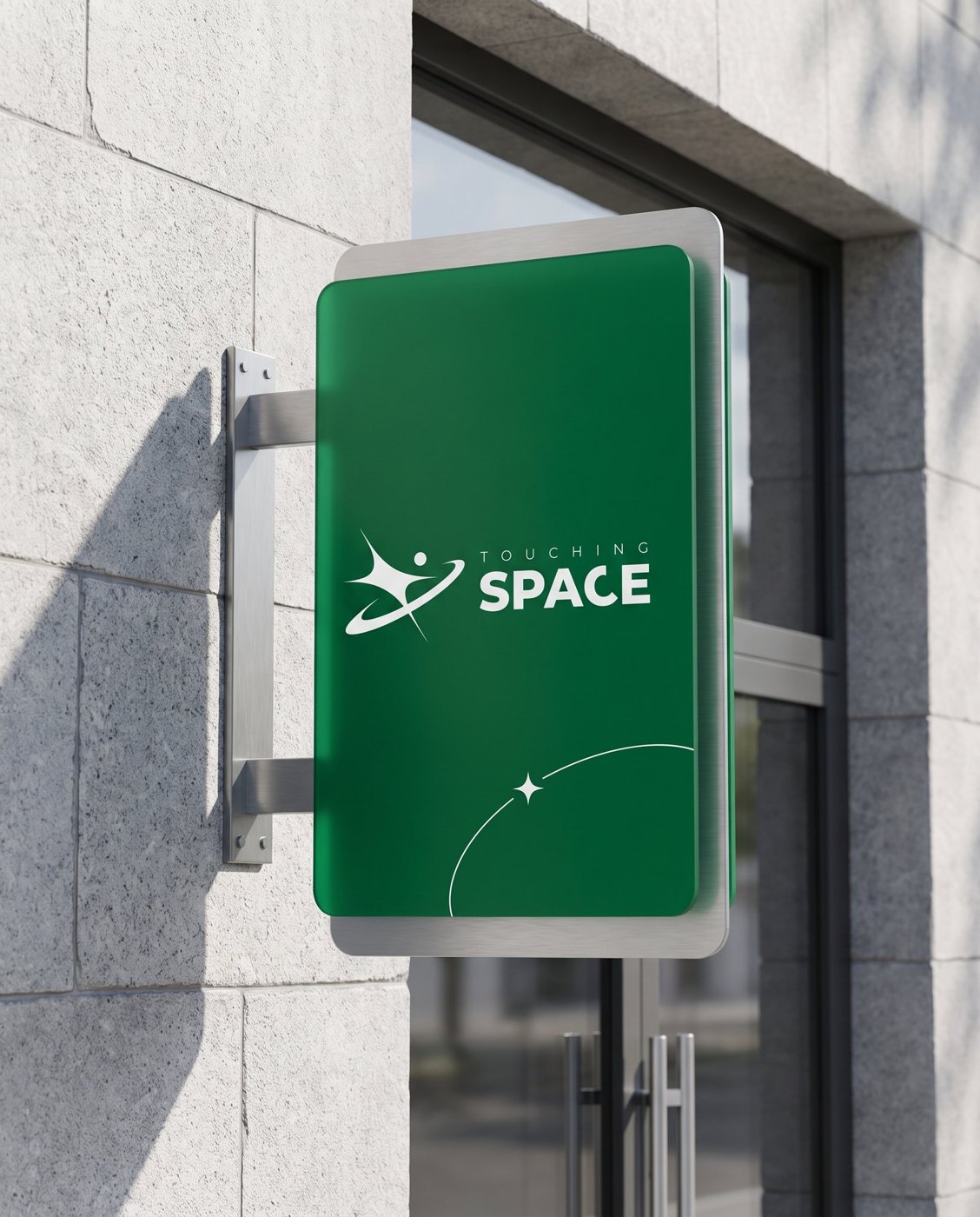 Touching Space logo applied