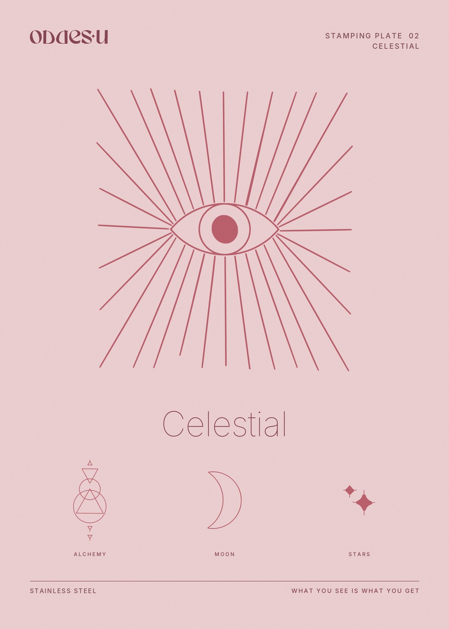ODDESU Celestial plate poster, rosé ground